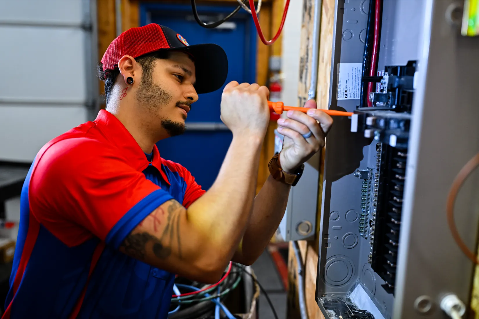 JDV electrician repairs a circuit breaker